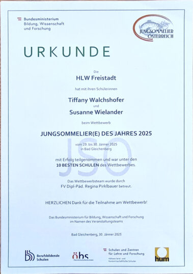 Jungsommelier/e des Jahres 2025 - Bundeswettbewerb