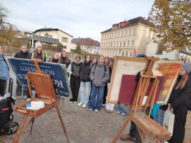 Bildnerische Erziehung - John Owen - Malvorführung am Frauenteich