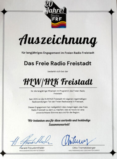 20 Jahre Freies Radio Freistadt - 10 Jahre Kooperation mit der HLW|HLK Freistadt