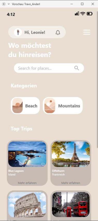 Travel App by Leonie Anderl