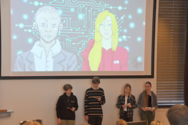 Vortrag zu AI-Projekten von Schüler*innen der HLK Freistadt vor Studierenden an der FH OÖ